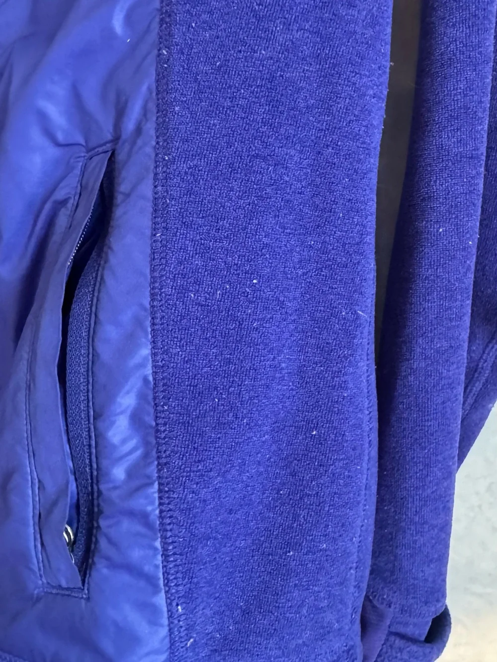 Lululemon Athletica Cobalt Blue Fleece & Nylon Full Zip Jacket Size 6